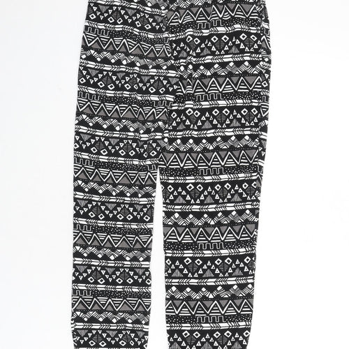 ASOS Womens Multicoloured Geometric Viscose Trousers Size 6 L23 in Regular