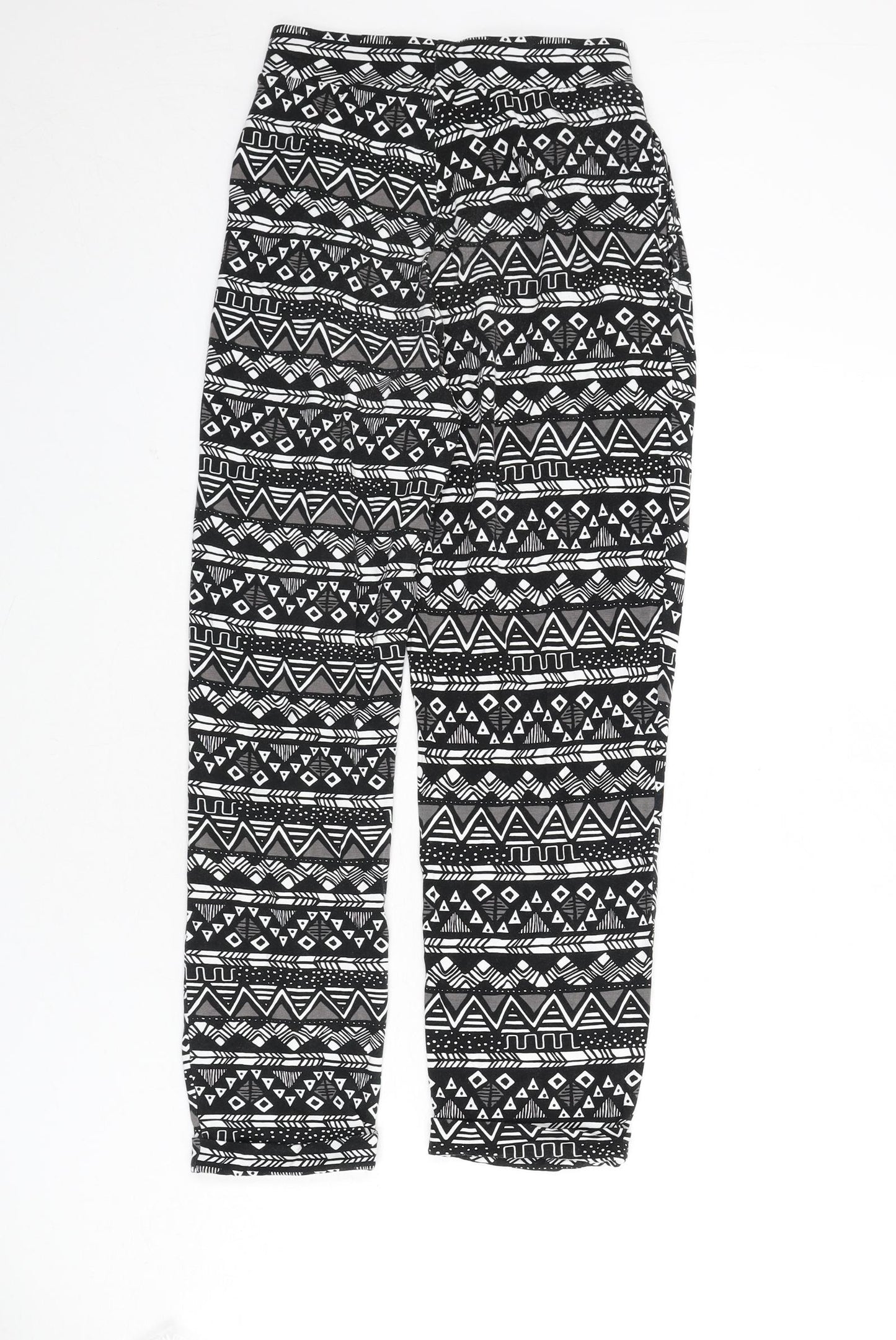 ASOS Womens Multicoloured Geometric Viscose Trousers Size 6 L23 in Regular