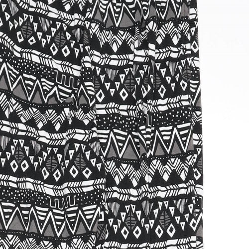 ASOS Womens Multicoloured Geometric Viscose Trousers Size 6 L23 in Regular