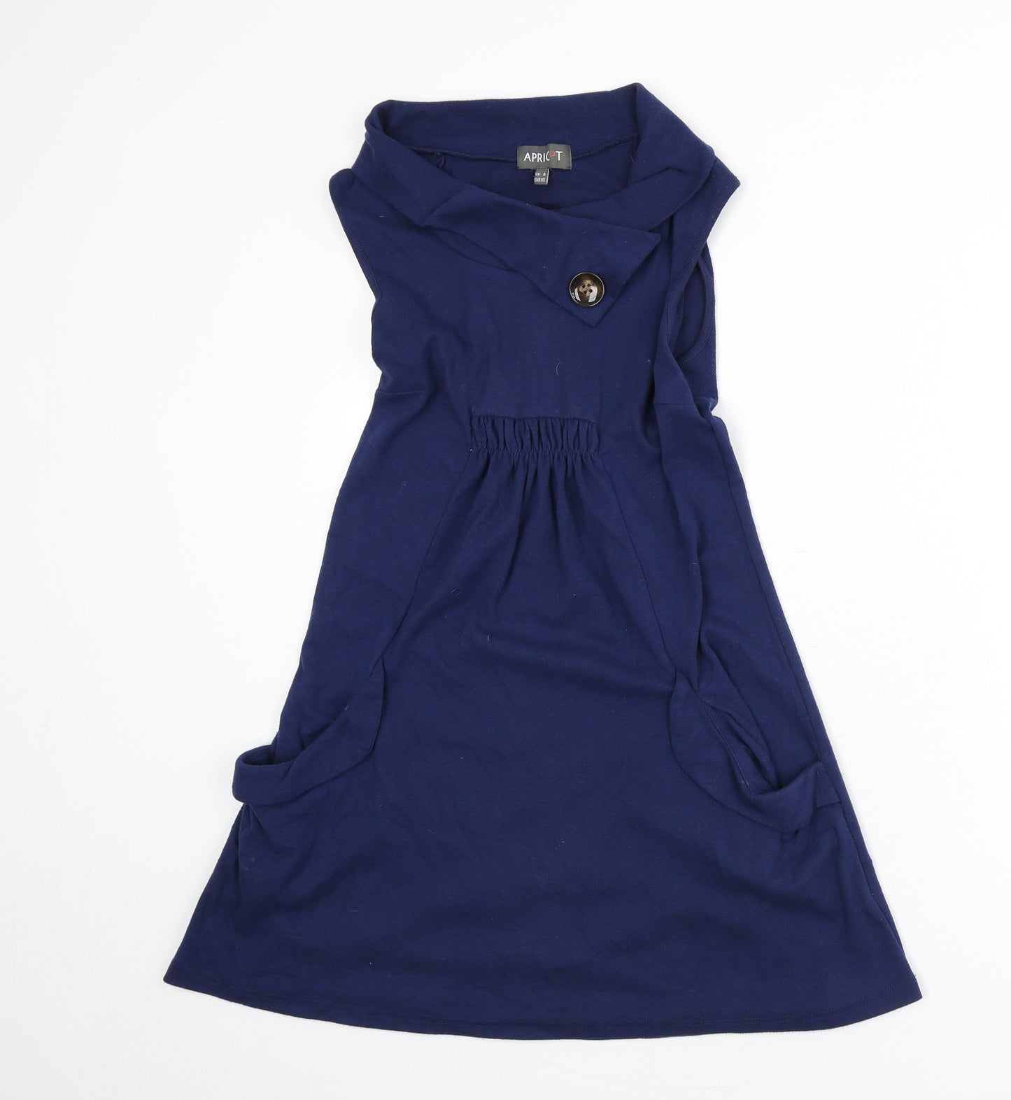 Apricot Womens Blue Polyester A-Line Size 8 Boat Neck Pullover
