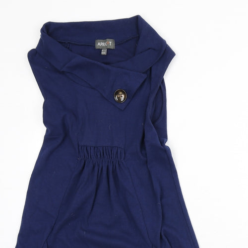 Apricot Womens Blue Polyester A-Line Size 8 Boat Neck Pullover
