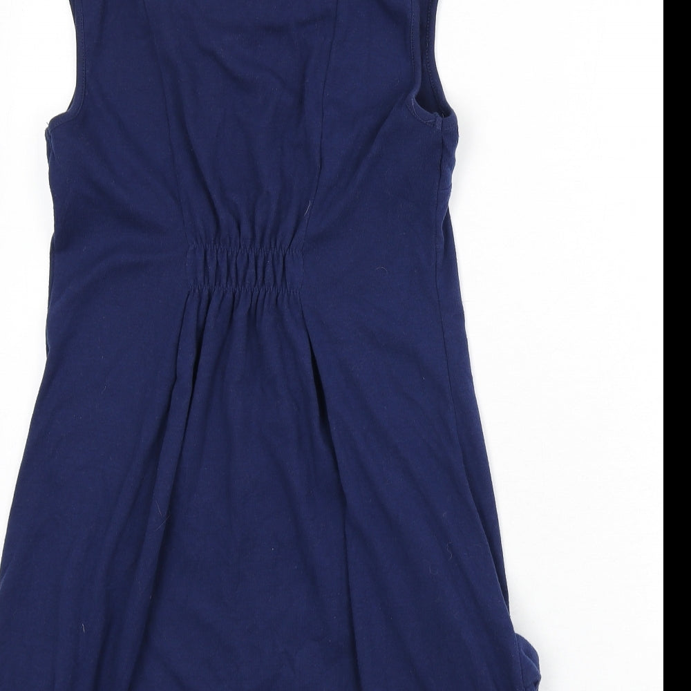 Apricot Womens Blue Polyester A-Line Size 8 Boat Neck Pullover