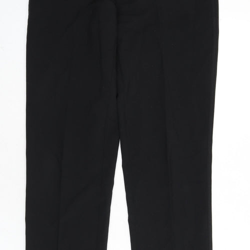 Marks and Spencer Mens Black Polyester Dress Pants Trousers Size 28 in L29 in Regular Zip