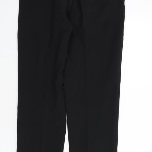 Marks and Spencer Mens Black Polyester Dress Pants Trousers Size 28 in L29 in Regular Zip