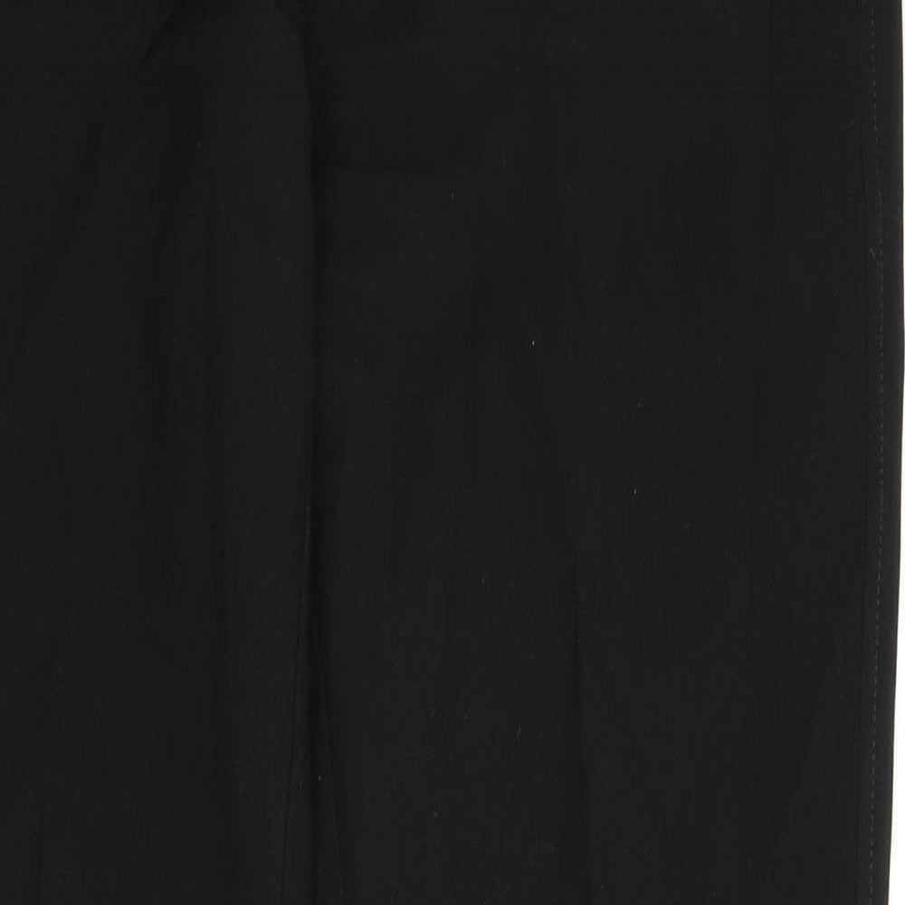 Marks and Spencer Mens Black Polyester Dress Pants Trousers Size 28 in L29 in Regular Zip