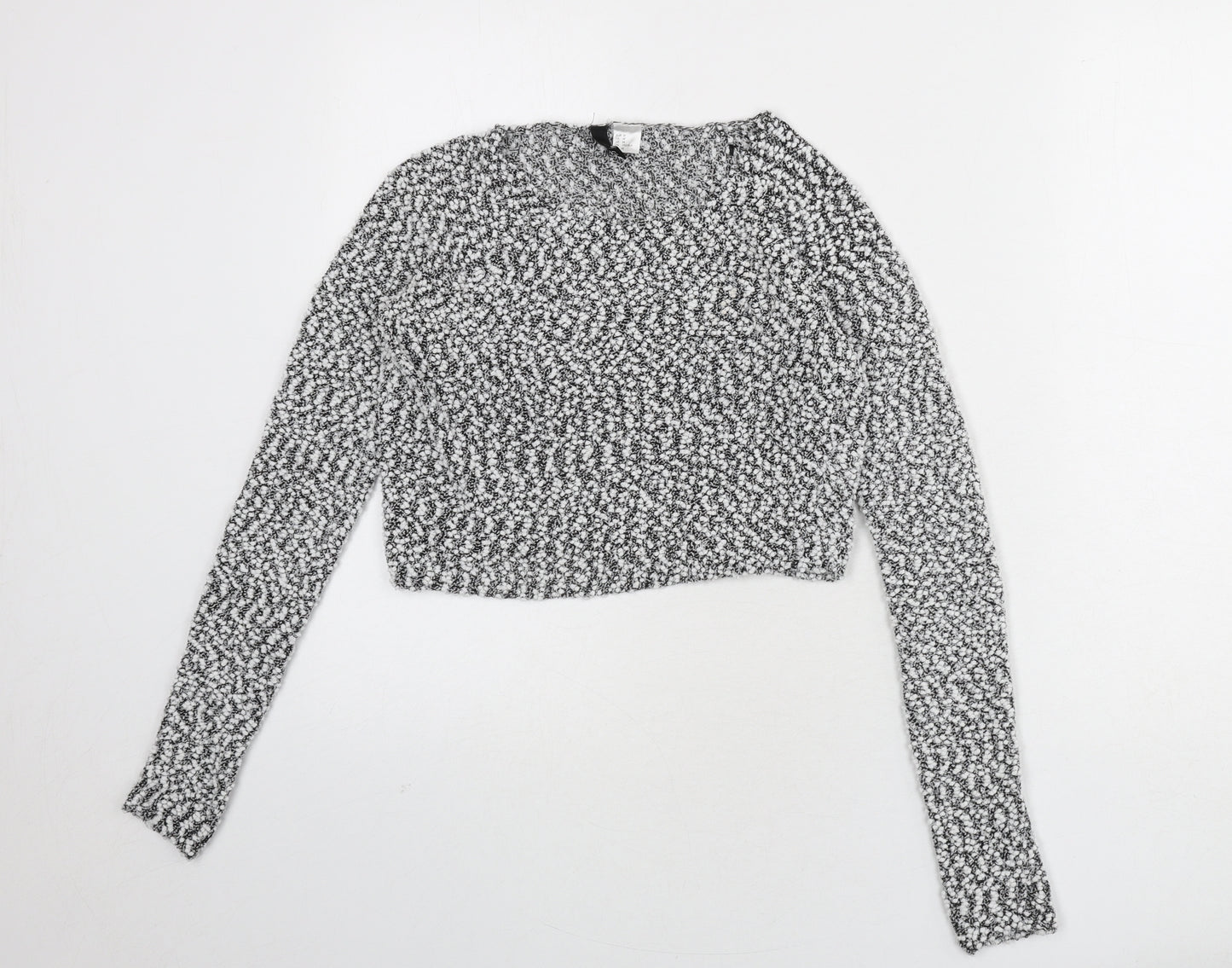 divide Womens Black Round Neck Polyester Pullover Jumper Size M - Cropped