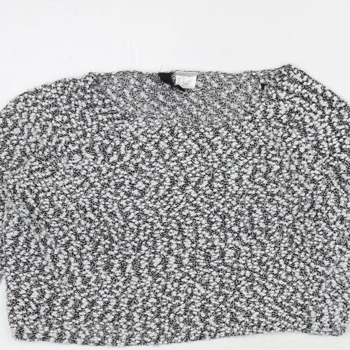 divide Womens Black Round Neck Polyester Pullover Jumper Size M - Cropped