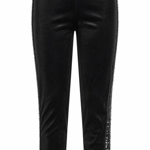 Marks and Spencer Girls Black Polyester Capri Trousers Size 14-15 Years L26 in Regular Pullover - Sequins, Leggings
