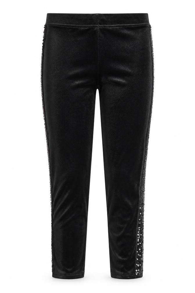 Marks and Spencer Girls Black Polyester Capri Trousers Size 14-15 Years L26 in Regular Pullover - Sequins, Leggings