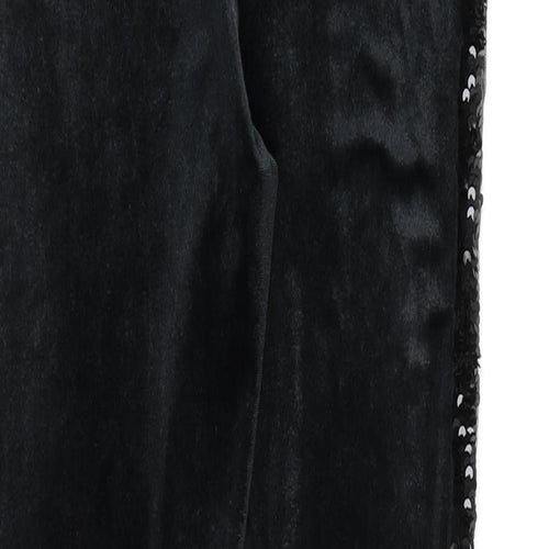 Marks and Spencer Girls Black Polyester Capri Trousers Size 14-15 Years L26 in Regular Pullover - Sequins, Leggings