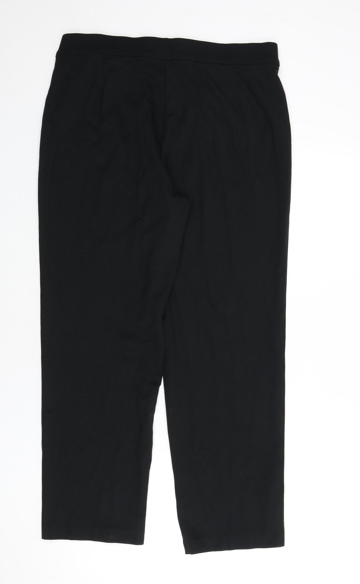 Marks and Spencer Womens Black Viscose Trousers Size 16 L26 in Regular