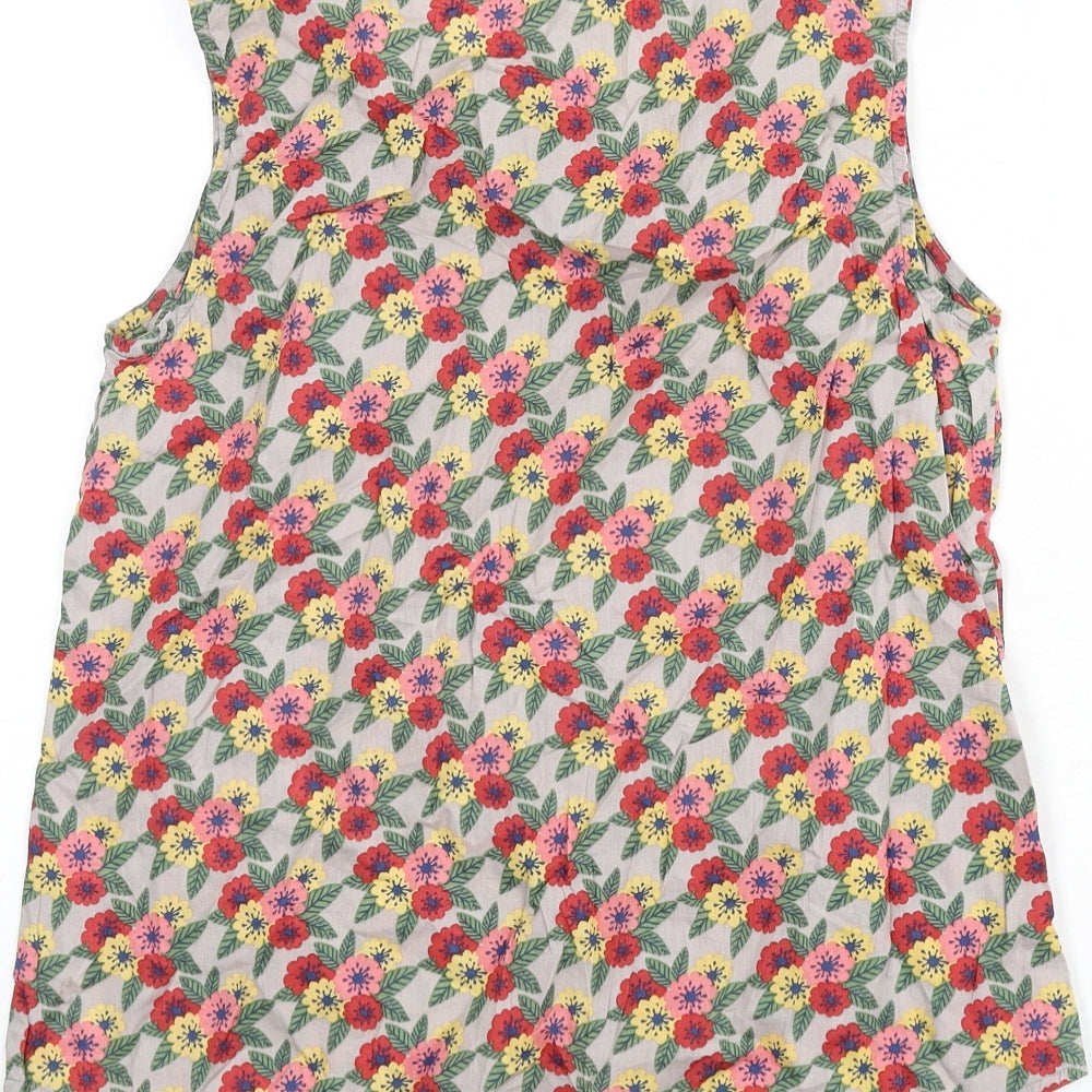 Seasalt Womens Multicoloured Floral 100% Cotton Basic Tank Size 10 Scoop Neck