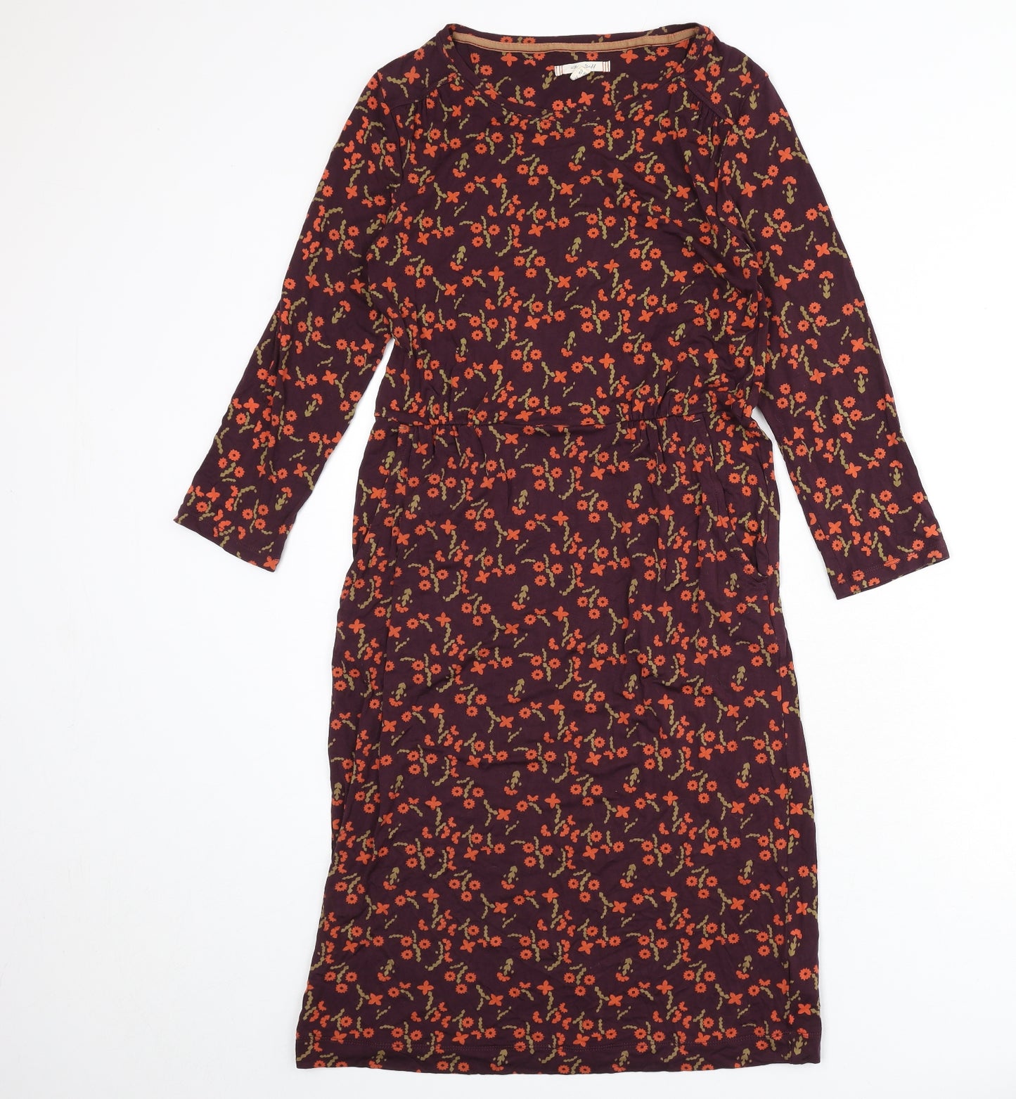 White Stuff Womens Red Floral Viscose A-Line Size 10 Round Neck Pullover