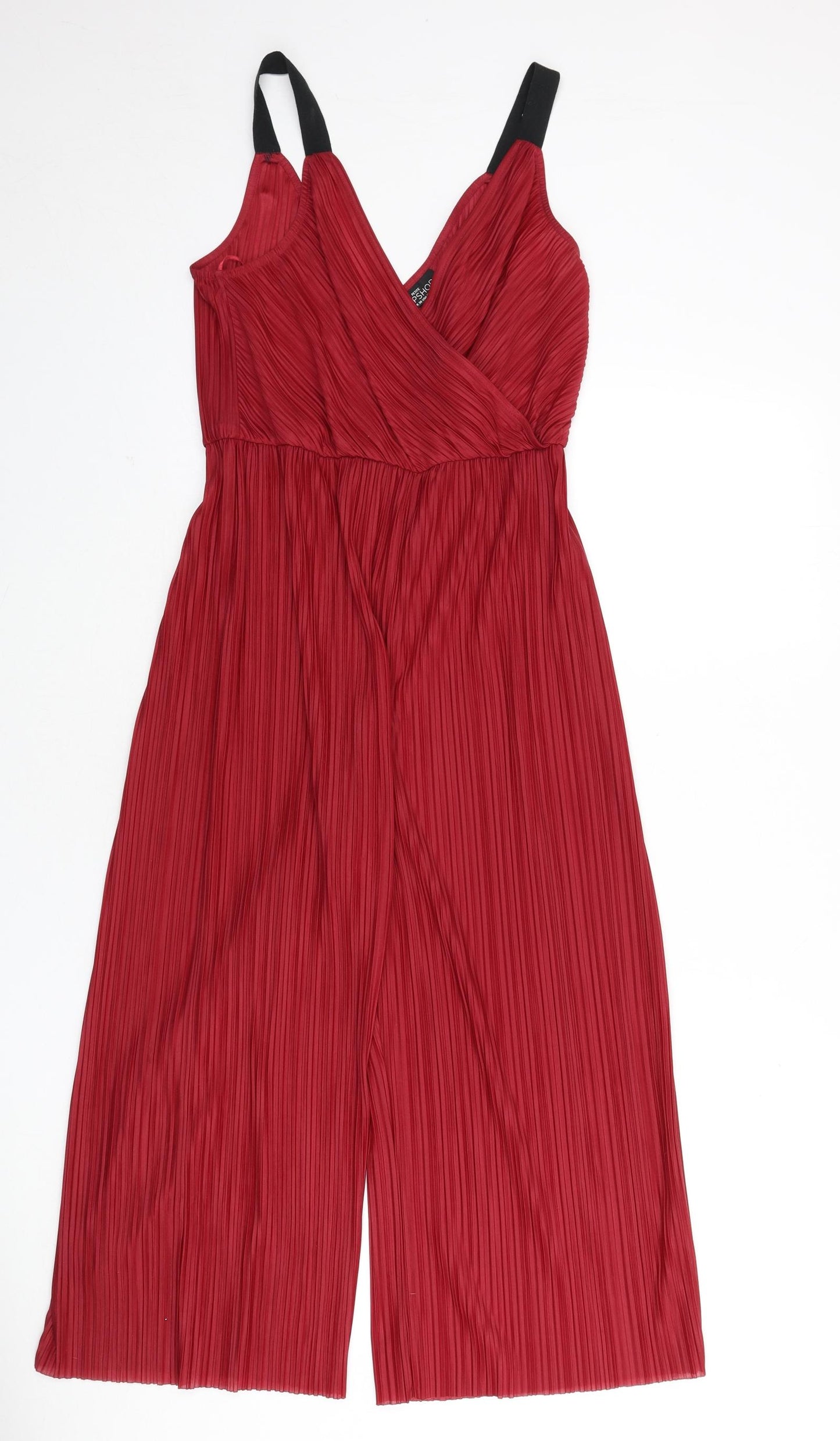 Topshop Womens Red Polyester Jumpsuit One-Piece Size 10 L20 in Pullover
