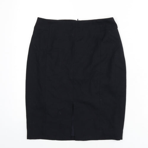 H&M Womens Blue Polyester Straight & Pencil Skirt Size 10 Zip - Slit