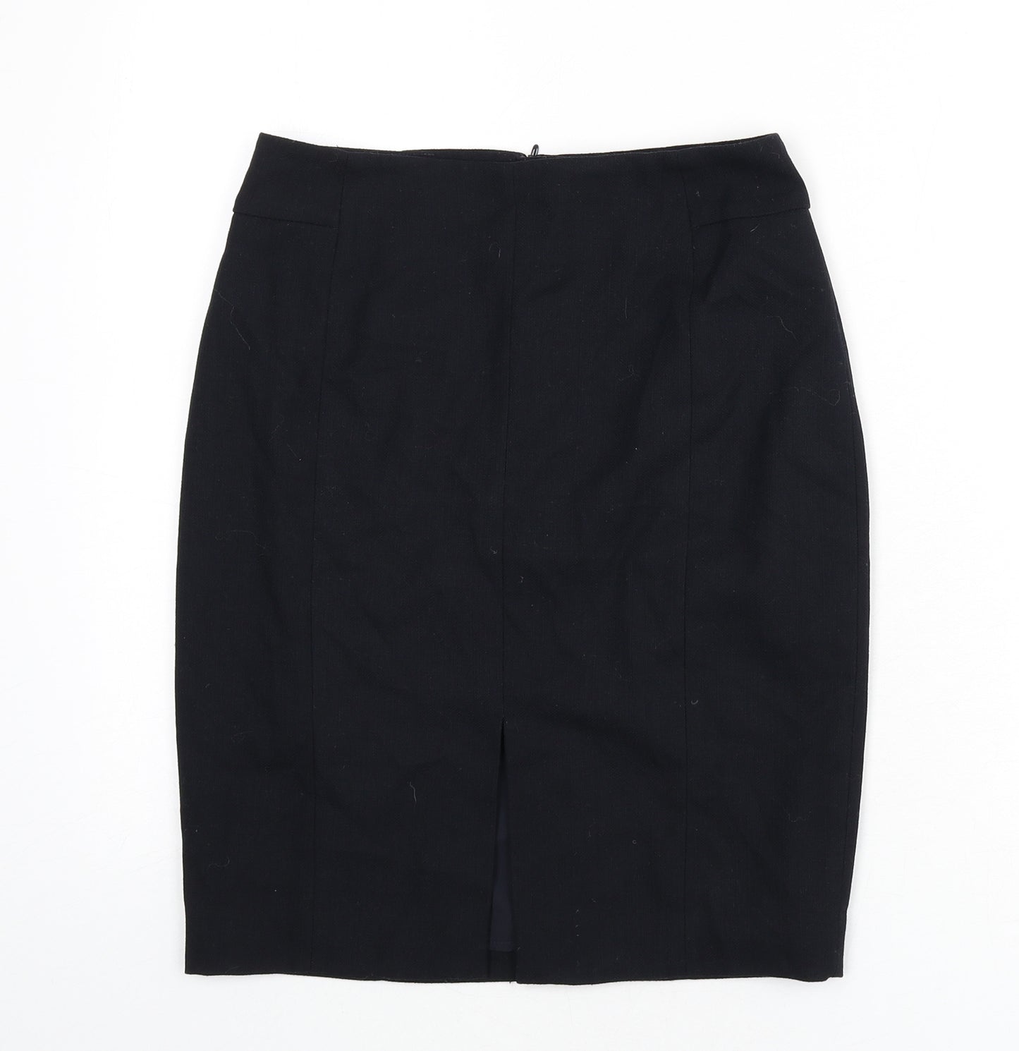 H&M Womens Blue Polyester Straight & Pencil Skirt Size 10 Zip - Slit