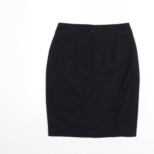 H&M Womens Blue Polyester Straight & Pencil Skirt Size 10 Zip - Slit