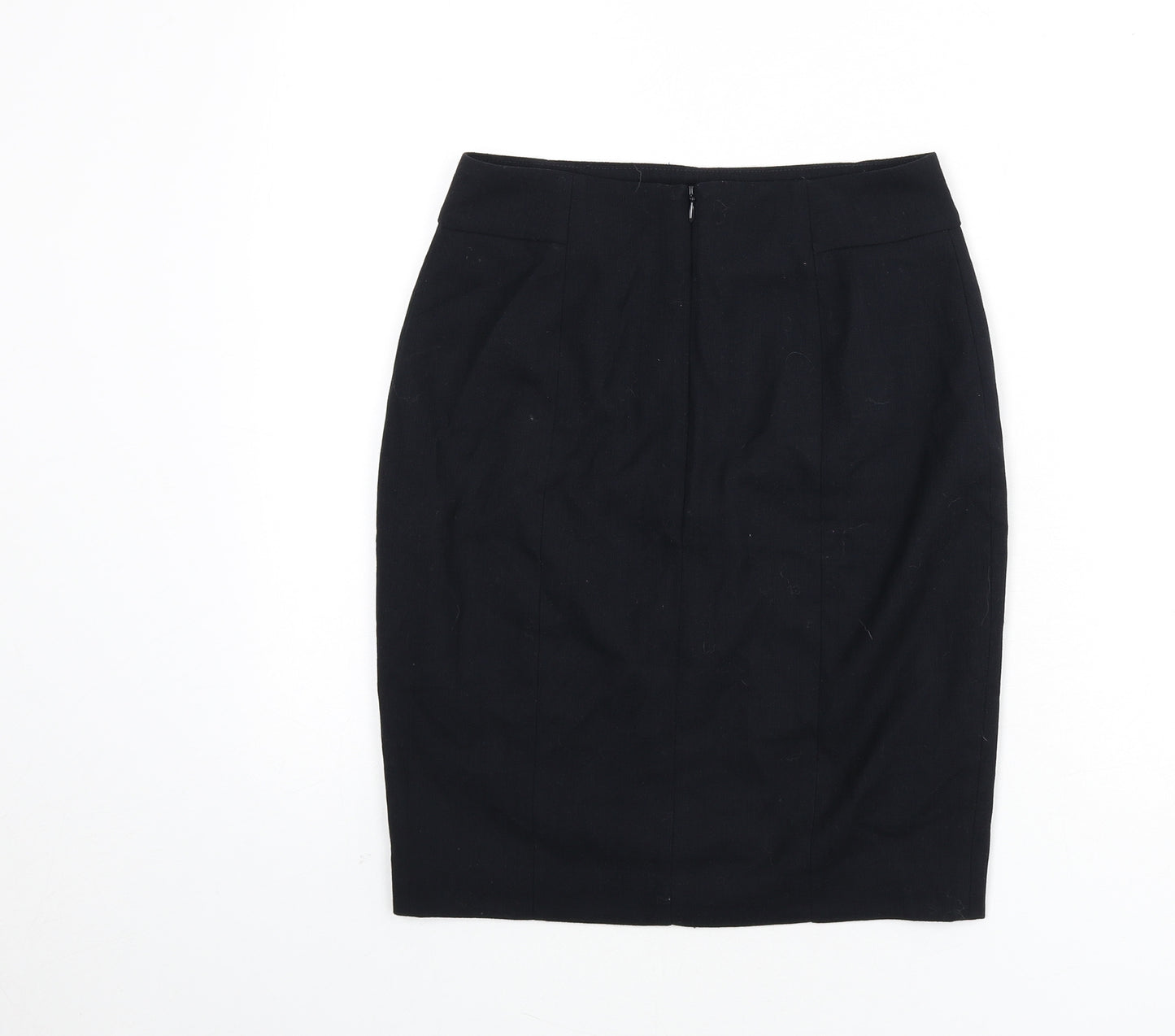 H&M Womens Blue Polyester Straight & Pencil Skirt Size 10 Zip - Slit