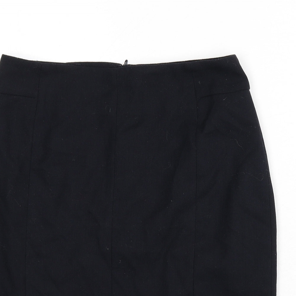 H&M Womens Blue Polyester Straight & Pencil Skirt Size 10 Zip - Slit