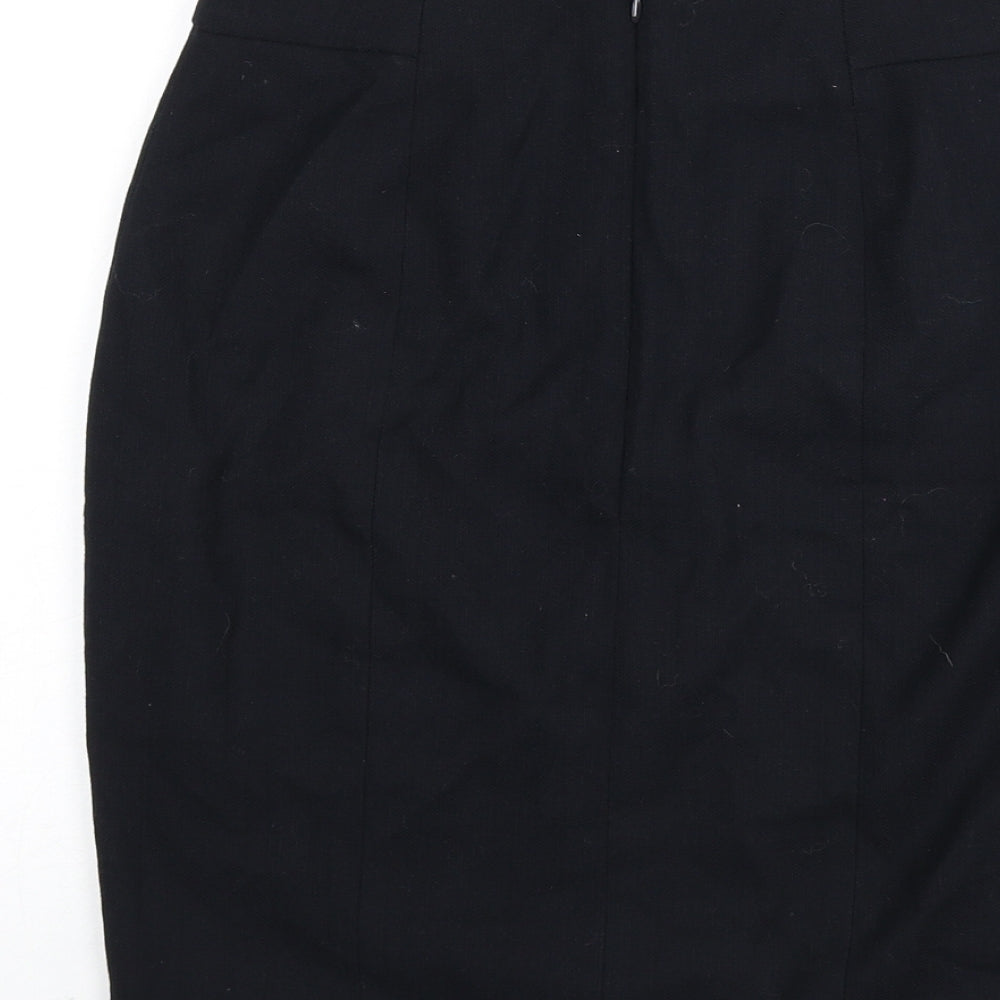 H&M Womens Blue Polyester Straight & Pencil Skirt Size 10 Zip - Slit