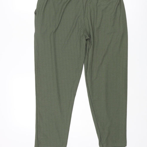 Misspap Womens Green Polyester Harem Trousers Size M L24 in Regular - Drawstring Detail