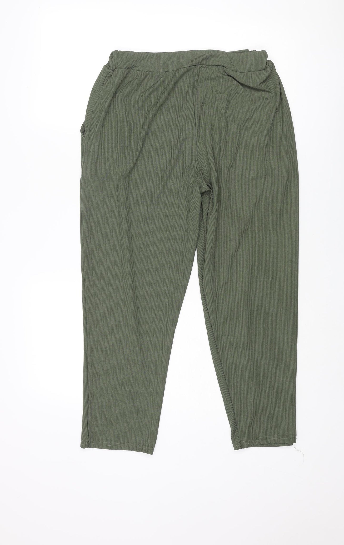 Misspap Womens Green Polyester Harem Trousers Size M L24 in Regular - Drawstring Detail