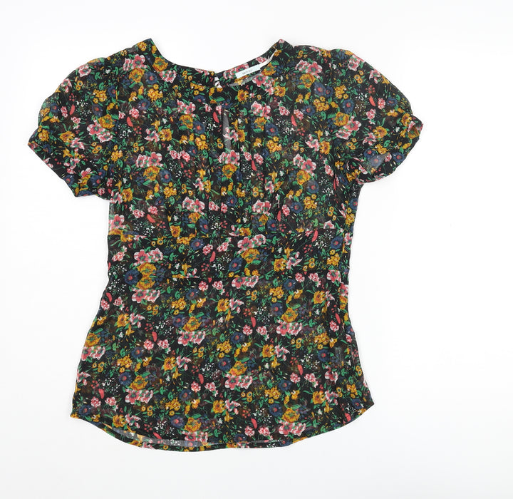 Kimchi Blue Womens Multicoloured Floral Polyester Basic Blouse Size M Round Neck - Semi Sheer