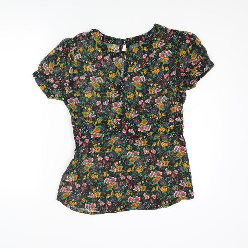 Kimchi Blue Womens Multicoloured Floral Polyester Basic Blouse Size M Round Neck - Semi Sheer