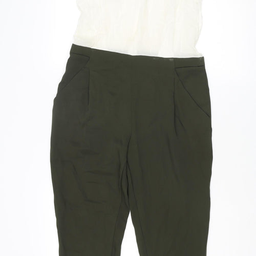 Zara Womens Green Polyester Jumpsuit One-Piece Size S L26 in Zip
