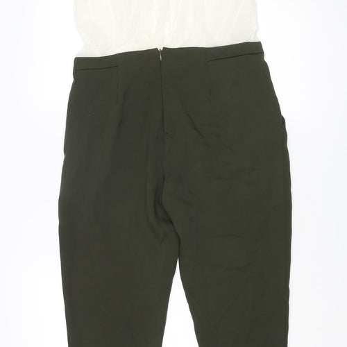 Zara Womens Green Polyester Jumpsuit One-Piece Size S L26 in Zip