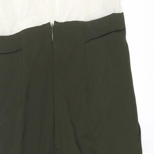 Zara Womens Green Polyester Jumpsuit One-Piece Size S L26 in Zip