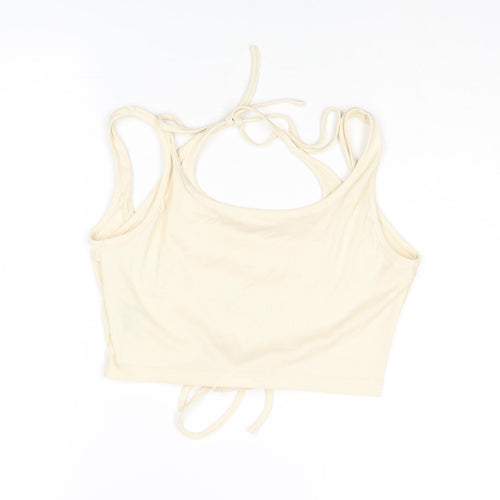 Cider Womens Ivory Polyester Cropped Blouse Size XL Halter - Layered Corset Style