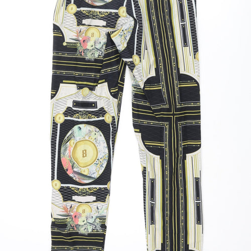 Fashion Nova Mens Multicoloured Geometric Polyester Cropped Trousers Size S L28 in Regular Drawstring