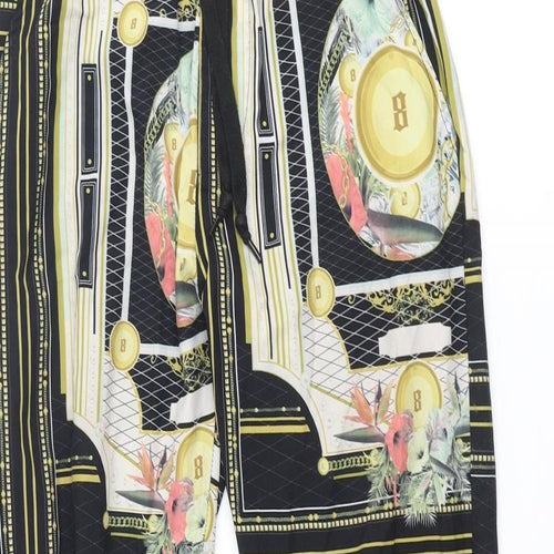 Fashion Nova Mens Multicoloured Geometric Polyester Cropped Trousers Size S L28 in Regular Drawstring
