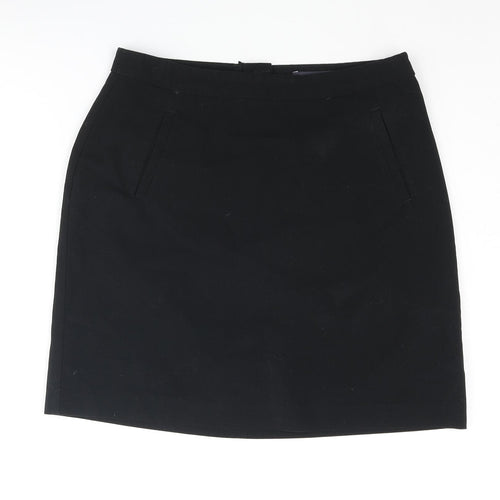 Marks and Spencer Womens Black Polyester Mini Skirt Size 10 Zip