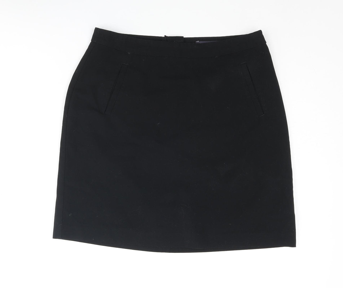 Marks and Spencer Womens Black Polyester Mini Skirt Size 10 Zip