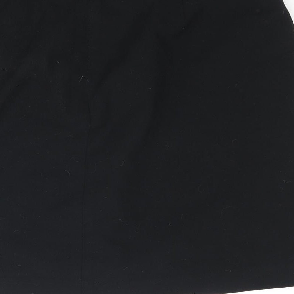 Marks and Spencer Womens Black Polyester Mini Skirt Size 10 Zip