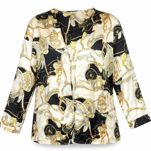 Boohoo Womens Multicoloured Geometric Polyester Kimono Blouse Size 14 V-Neck - Chain and Carriage Pattern