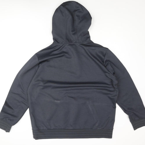 Kappa Mens Grey Cotton Pullover Hoodie Size XL - Zip Collar Detail Active Kappa Training