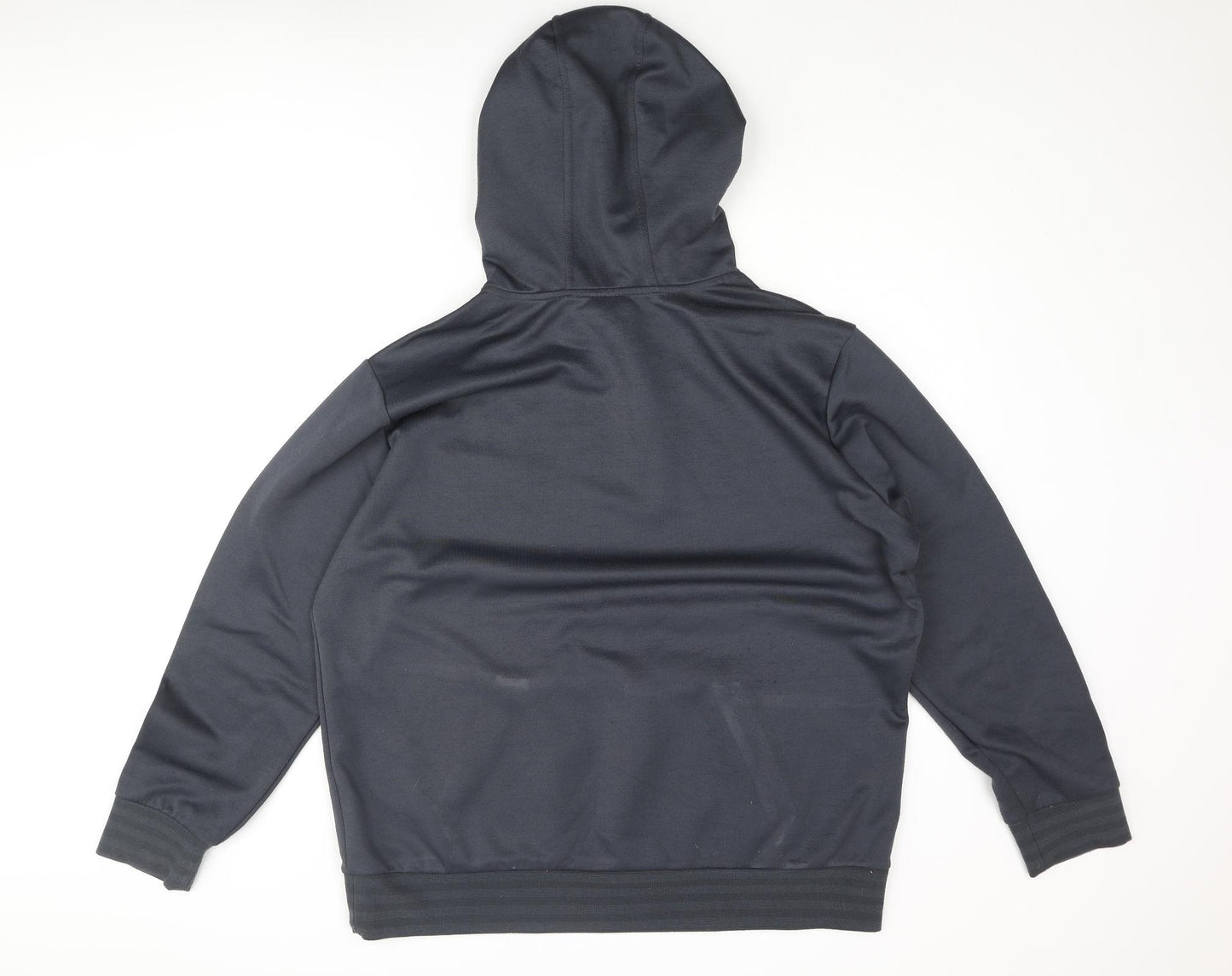 Kappa Mens Grey Cotton Pullover Hoodie Size XL - Zip Collar Detail Active Kappa Training