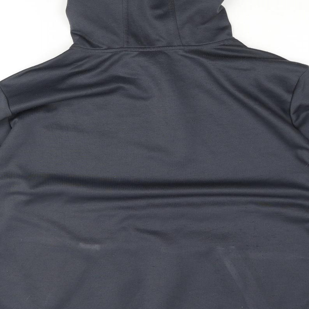 Kappa Mens Grey Cotton Pullover Hoodie Size XL - Zip Collar Detail Active Kappa Training