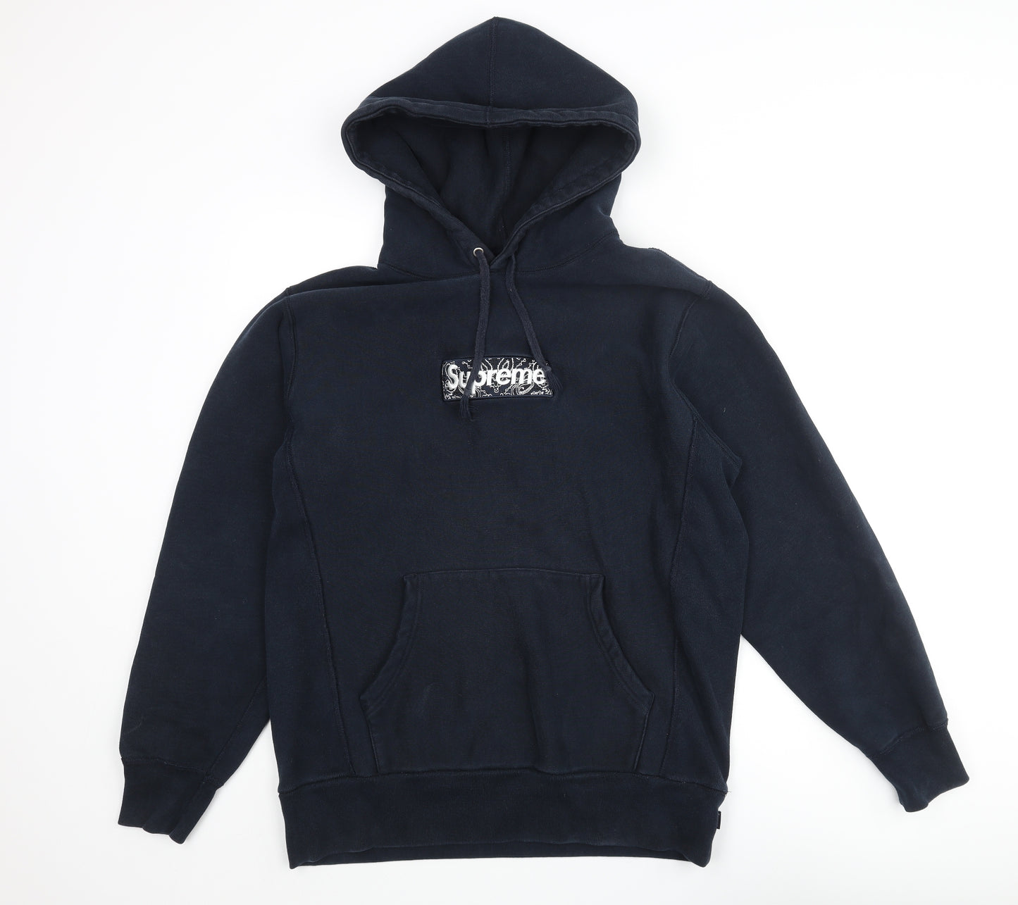 Supreme Mens Blue Cotton Pullover Hoodie Size XL - Heavyweight Supreme Logo