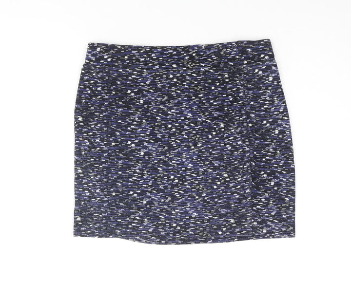 Sparkle & Fade Womens Blue Geometric Viscose Mini Skirt Size L