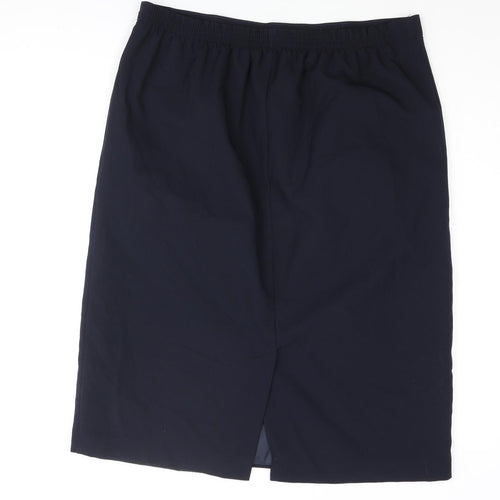 Bonmarché Womens Blue Polyester Straight & Pencil Skirt Size 14 - Belt Detail