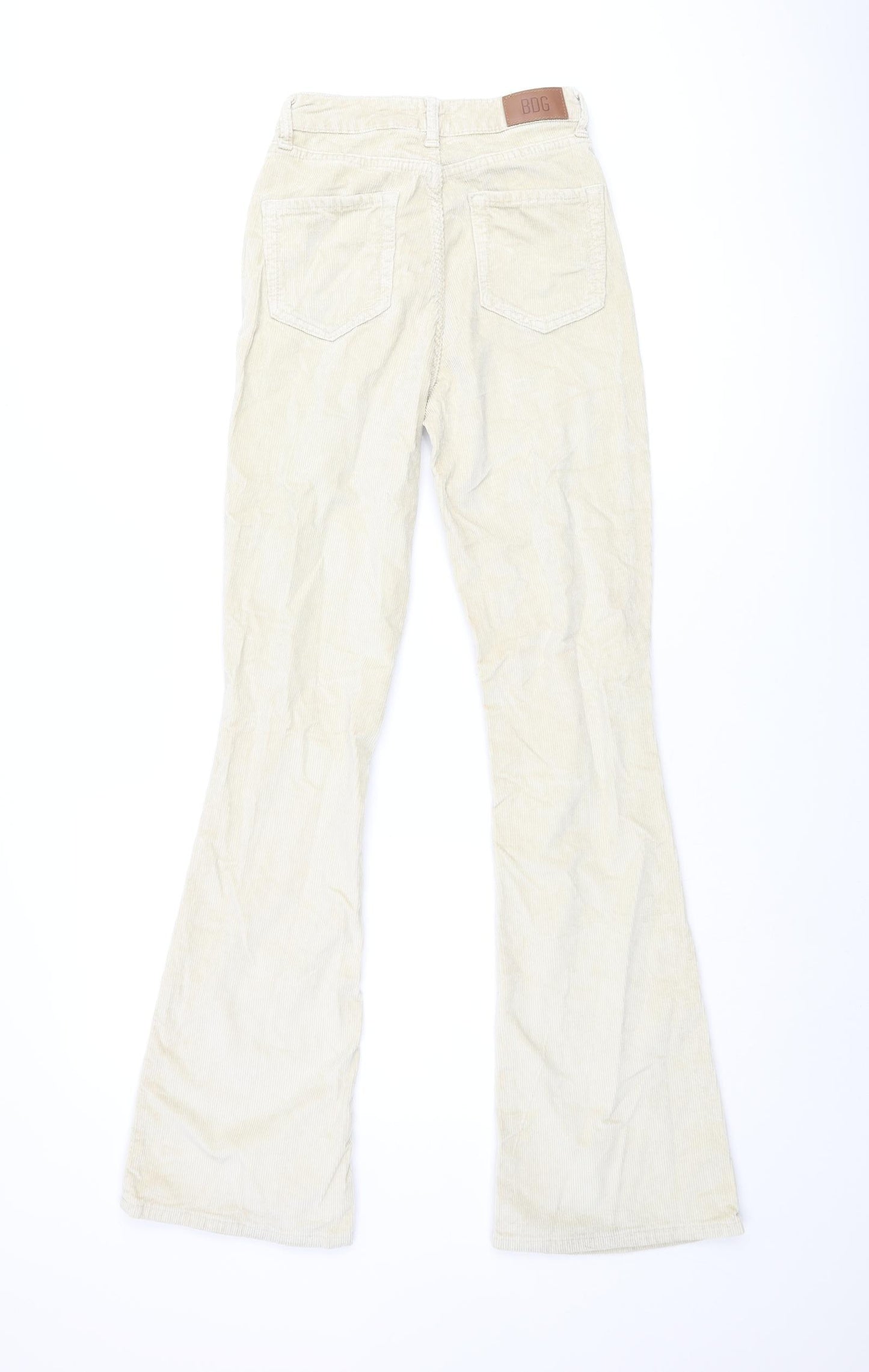Urban Outfitters Womens Beige Cotton Trousers Size 24 in L34 in Regular Zip