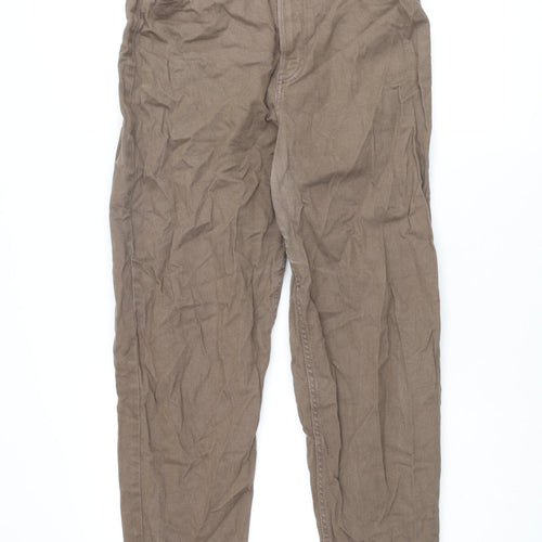 Divided by H&M Womens Brown Cotton Tapered Jeans Size 12 L28 in Regular Zip
