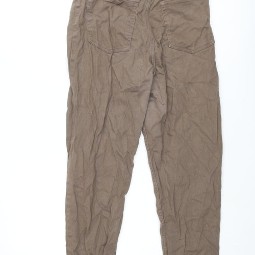 Divided by H&M Womens Brown Cotton Tapered Jeans Size 12 L28 in Regular Zip
