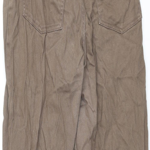 Divided by H&M Womens Brown Cotton Tapered Jeans Size 12 L28 in Regular Zip