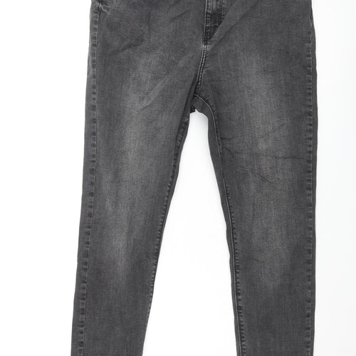 Denim & Co. Womens Grey Cotton Skinny Jeans Size 18 L27 in Regular Zip