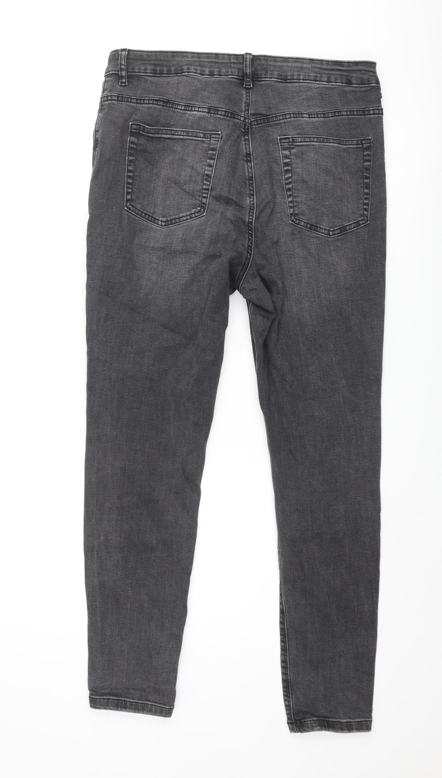 Denim & Co. Womens Grey Cotton Skinny Jeans Size 18 L27 in Regular Zip
